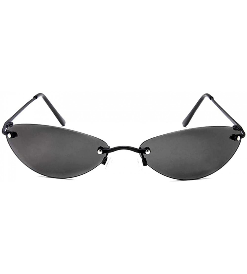 Oval Polarized Matrix Morpheus Sunglasses Glasses men 13.9 g Ultralight Rimless - Black - CN197QCMX63 $49.74
