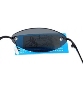 Oval Polarized Matrix Morpheus Sunglasses Glasses men 13.9 g Ultralight Rimless - Black - CN197QCMX63 $49.74