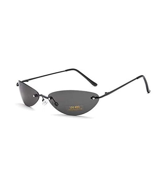 Oval Polarized Matrix Morpheus Sunglasses Glasses men 13.9 g Ultralight Rimless - Black - CN197QCMX63 $49.74