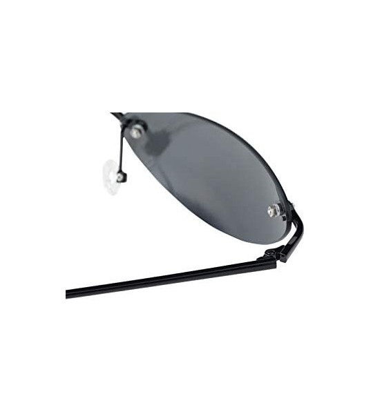 Oval Polarized Matrix Morpheus Sunglasses Glasses men 13.9 g Ultralight Rimless - Black - CN197QCMX63 $49.74