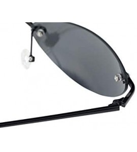 Oval Polarized Matrix Morpheus Sunglasses Glasses men 13.9 g Ultralight Rimless - Black - CN197QCMX63 $49.74