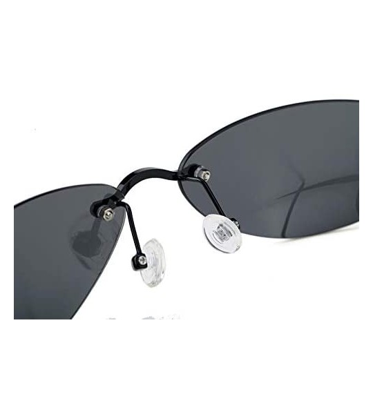 Oval Polarized Matrix Morpheus Sunglasses Glasses men 13.9 g Ultralight Rimless - Black - CN197QCMX63 $49.74