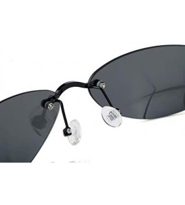 Oval Polarized Matrix Morpheus Sunglasses Glasses men 13.9 g Ultralight Rimless - Black - CN197QCMX63 $49.74