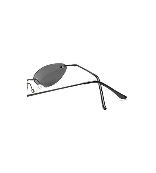 Oval Polarized Matrix Morpheus Sunglasses Glasses men 13.9 g Ultralight Rimless - Black - CN197QCMX63 $49.74