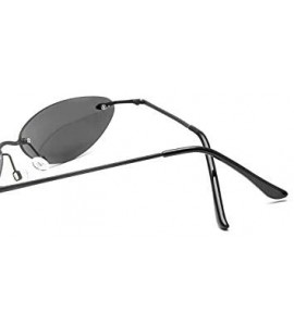 Oval Polarized Matrix Morpheus Sunglasses Glasses men 13.9 g Ultralight Rimless - Black - CN197QCMX63 $49.74