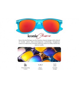 Sport Retro 80's Fashion Sunglasses - Colorful Neon Translucent Frame - Mirrored Lens - CB1965E74XT $19.53