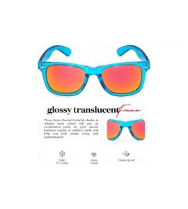 Sport Retro 80's Fashion Sunglasses - Colorful Neon Translucent Frame - Mirrored Lens - CB1965E74XT $19.53