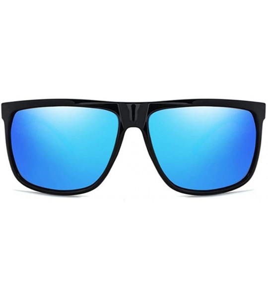 Aviator Sunglasses Men Polarized Retro Brand Designer Sun Glasses Male Driving Black - Blue - CG18XGE2XCO $18.50