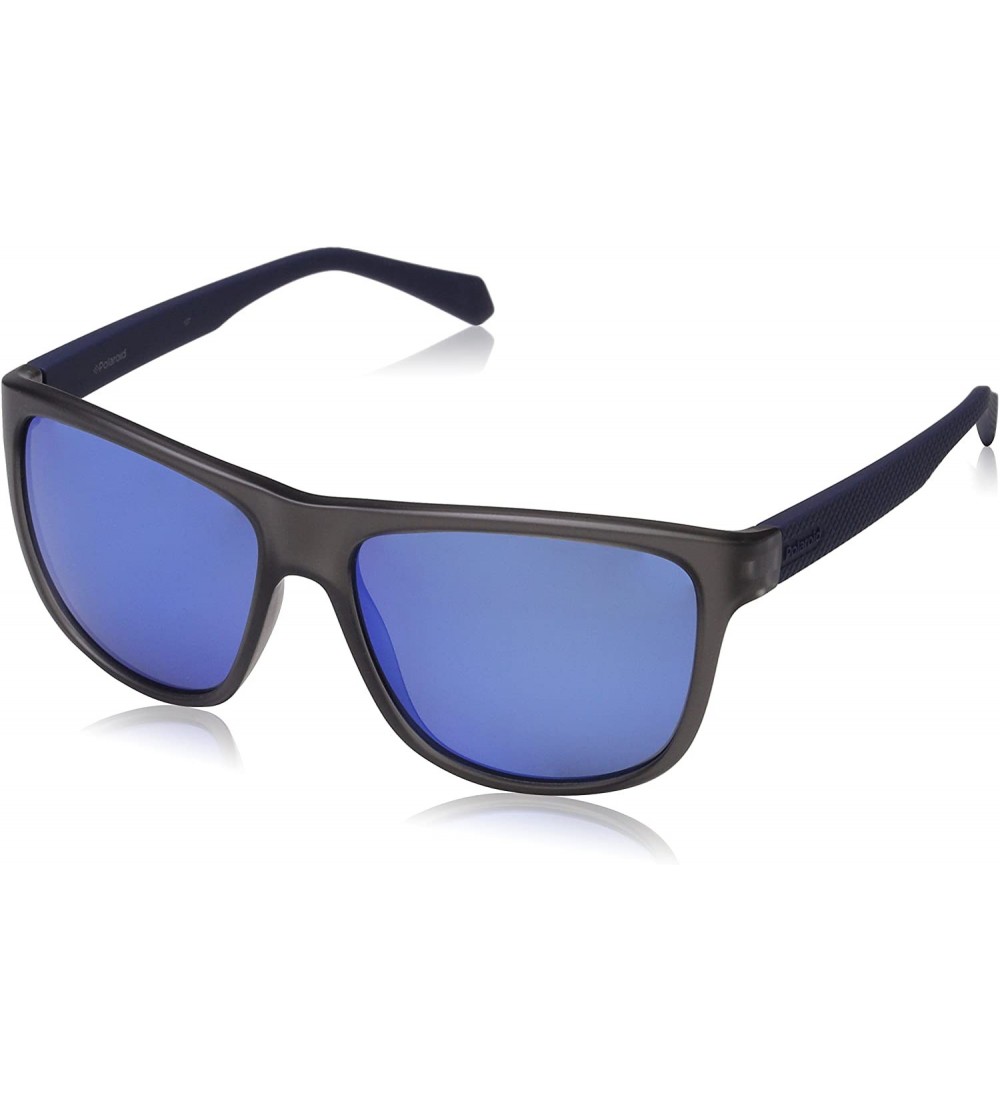 Rectangular Men's Pld2057/S Rectangular Sunglasses - Matte Blue - CZ185AK25S9 $84.22