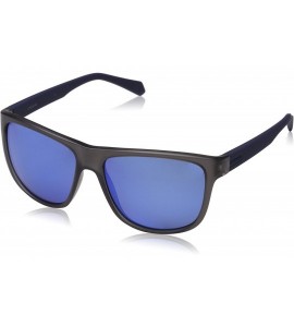 Rectangular Men's Pld2057/S Rectangular Sunglasses - Matte Blue - CZ185AK25S9 $84.22