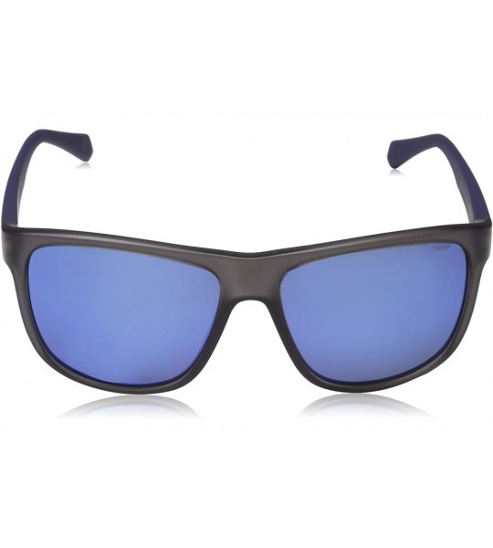 Rectangular Men's Pld2057/S Rectangular Sunglasses - Matte Blue - CZ185AK25S9 $84.22