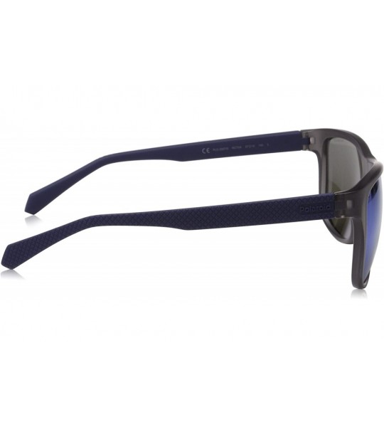 Rectangular Men's Pld2057/S Rectangular Sunglasses - Matte Blue - CZ185AK25S9 $84.22