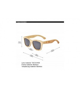 Wayfarer Bamboo Wood Polarized Sunglasses For Men & Women - Temple Carved Collection - Ta07-bamboo Frame Grey Lens - CG188R5M...