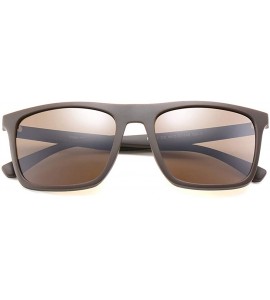 Square Polarized TR90 Sunglasses Men Male Sun Glasses Square Ultralight - Brown - CJ18M4DYX2K $23.03