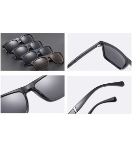 Square Polarized TR90 Sunglasses Men Male Sun Glasses Square Ultralight - Brown - CJ18M4DYX2K $23.03