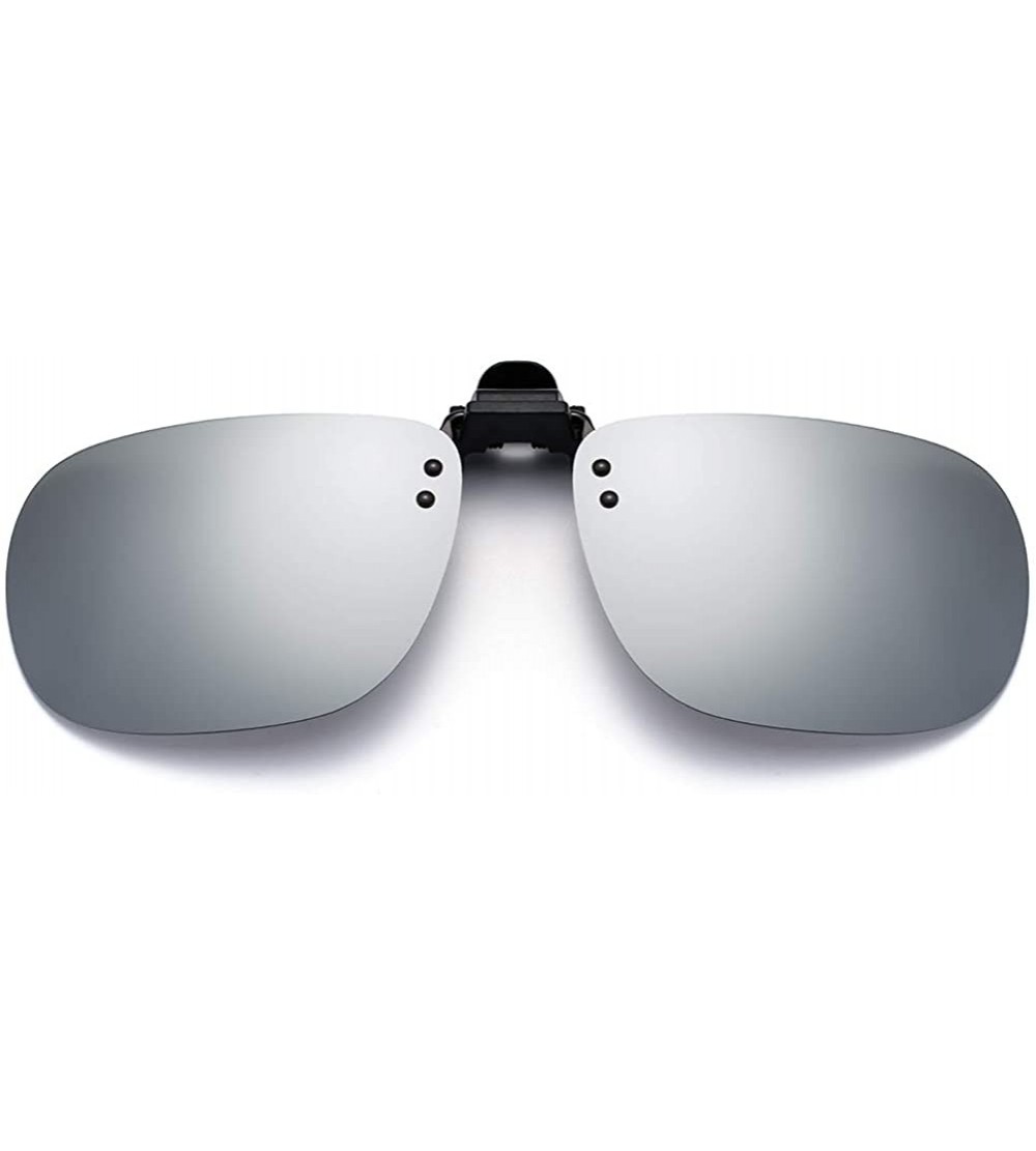 Goggle Polarized Clip On Sunglasses Over Prescription Glasses for Men Women Shades for Glasses - 1pcs-mirrored Silver - C318Q...