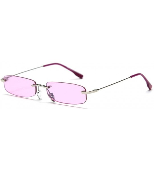 Rectangular 2020 Retro Small Frameless Square Candy Color Sunglasses Fashion Lady Fashion Designer Rectangular Frame - CG193A...