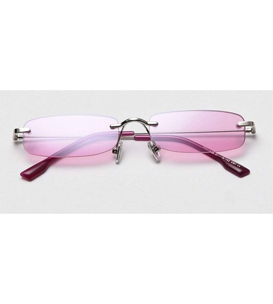 Rectangular 2020 Retro Small Frameless Square Candy Color Sunglasses Fashion Lady Fashion Designer Rectangular Frame - CG193A...