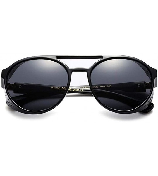 Goggle Steampunk Sunglasses Men Luxury Brand Designer Glasses Unisex Steam Goggles UV400 - C4 Black Gray - CH199QCSK55 $17.83