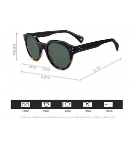 Cat Eye Retro Polarized Acetate Round Sunglasses Cat Eye With Rivet For Women Men UV400 Protection - CQ192HU6CMR $38.81