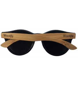 Cat Eye Cat Eye Wooden Sunglasses - Grey Lenses Dark Bamboo - CC18KNNWZKK $44.06