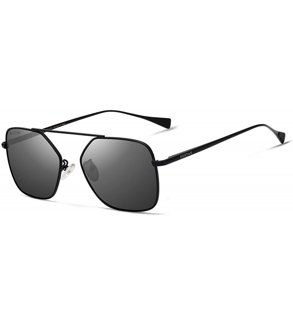Aviator Classic Polarized Stainless Steel Square Sunglasses Aviator Mirror Lens Sun Glasses For Men/Women Driving - CN18TM6GQ...