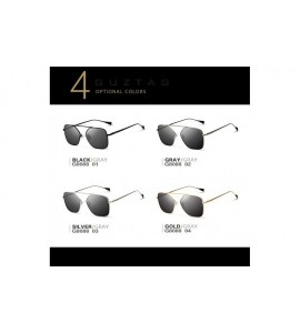 Aviator Classic Polarized Stainless Steel Square Sunglasses Aviator Mirror Lens Sun Glasses For Men/Women Driving - CN18TM6GQ...