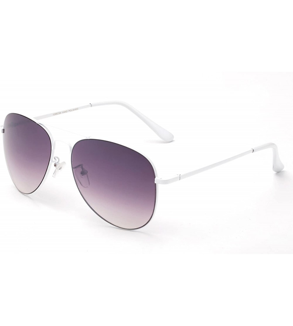 Aviator Slimmy" - Classic Color Design Aviator High Fashion Sunglasses for Women and Men - White - CN12OBAZ74B $19.51