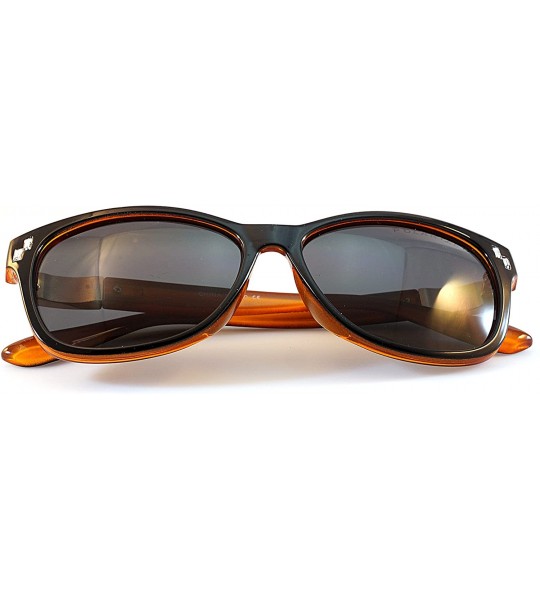 Wayfarer Women's Retro Polarized Cat-Eye Sunglasses - Designer Classic Style P005 - Black Orange/ Black Smoke - CC1850ETOOH $...