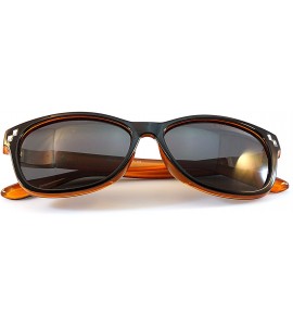 Wayfarer Women's Retro Polarized Cat-Eye Sunglasses - Designer Classic Style P005 - Black Orange/ Black Smoke - CC1850ETOOH $...