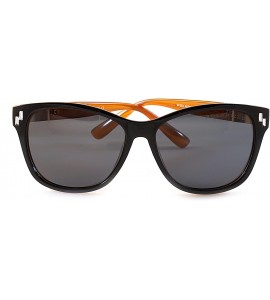 Wayfarer Women's Retro Polarized Cat-Eye Sunglasses - Designer Classic Style P005 - Black Orange/ Black Smoke - CC1850ETOOH $...