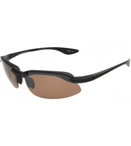 Sport Solar Comfort-Geyser Polarized Wrap Sport Sunglasses- Black- One Size - CW11J1NVC0B $43.35