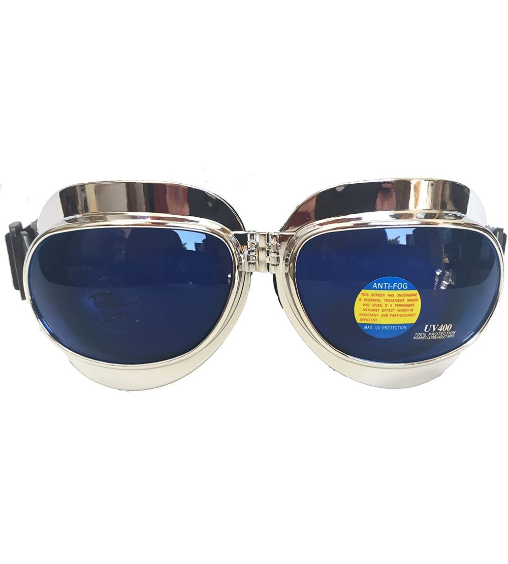 Wrap Wrap Around Folding Goggles (Silver/Blue) - C9185QN4TQA $48.82