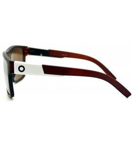 Square Mens Sporty Fashion Sunglasses Matted Square Frame Color Mirror Lens - Brown - C9125UHW6XD $18.50