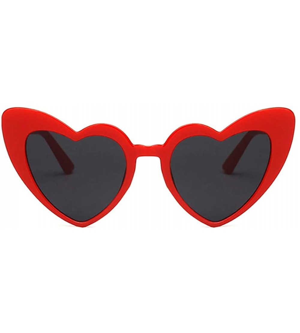 Rectangular Heart Shaped Sunglasses-Vintage Cat Eye Goggle-Oversized Rimless Shade Glasses - B - CF190OLSCQO $58.04