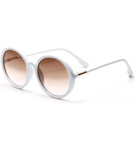 Round Women Vintage Round Sunglasses Metal Frame Oversized Luxury Mirror Retro Big Sun Glasses UV400 - 2 - C9198ZQLMI4 $65.22