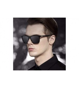 Rectangular Unisex Retro Sunglasses Polarized Lens Vintage Eyewear Accessories Sun Glasses for Men Women - Black Silver Gray ...