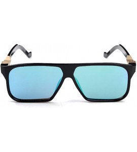 Oval Cool Big Frame Mirror Color Lens Hollywood Stars Favorite Sunglasses - Black/Green - CV1219BE0XN $30.12