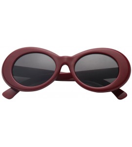 Goggle Women Retro Vintage Fashion Oval Round Clout Goggles Sunglasses - Maroon 2 Pack - CK18K3TD4I4 $24.76