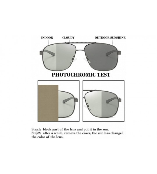 Rectangular Photochromic Day Night Vision Driving Glasses Anti-glare for Foggy/Cloudy/Rainy - C818WECW034 $28.46