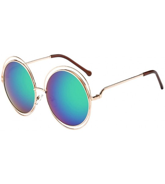 Round Fashion Men Womens Sunglasses UV 400 Retro Vintage Round Frame Glasses - H - C4196ER4A72 $29.95