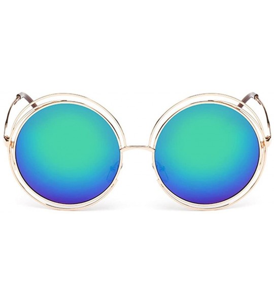 Round Fashion Men Womens Sunglasses UV 400 Retro Vintage Round Frame Glasses - H - C4196ER4A72 $29.95