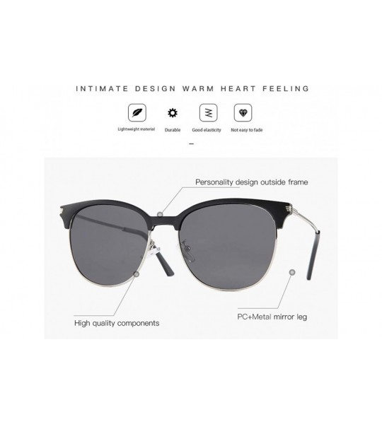 Round Men's TR90 polarizer fashion sunglasses outdoor sun protection riding tide sunglasses - Black Grey C1 - CC1905KAEZ3 $31.13