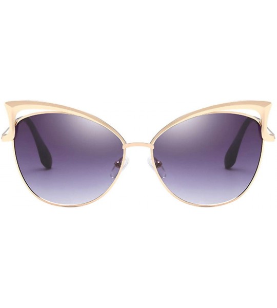 Oversized Fashion Sexy Ladies Cat Eye Sunglasses Women Brand Designer Vintage Mirror Sun Glasses - C06 Gold Purple - C518WD7G...