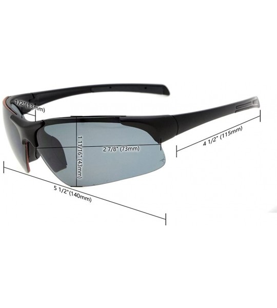 Rectangular TR90 Unbreakable Sports Half-Rimless Bifocal Sunglasses Baseball Running Fishing Driving Golf Softball Hiking - C...