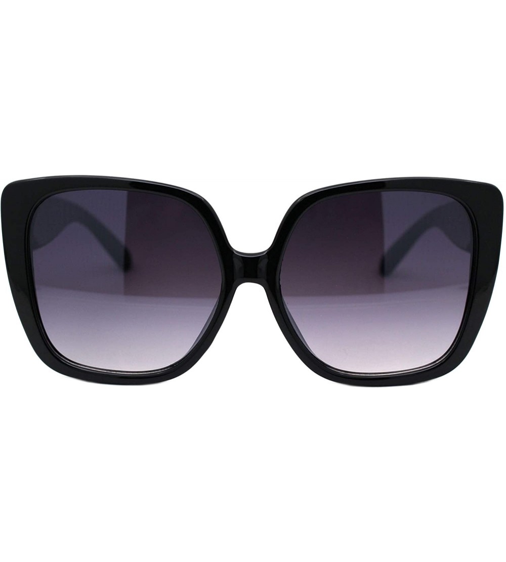 Oversized Womens Oversized Sunglasses Chic Square Trendy Fashion Shades UV 400 - Black (Smoke) - C01975A8YMR $22.68