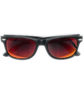 Wayfarer Sunglasses Classic 80's Vintage Style Design - Black- Color Mirror Dark Red - C018SZZL2RE $16.70