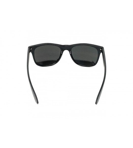 Wayfarer Sunglasses Classic 80's Vintage Style Design - Black- Color Mirror Dark Red - C018SZZL2RE $16.70