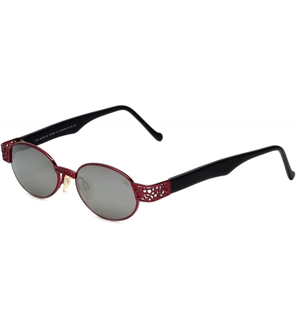 Oval Sun Moon Red Designer Sunglasses in Red & Black - CU182L0Q0QM $83.09