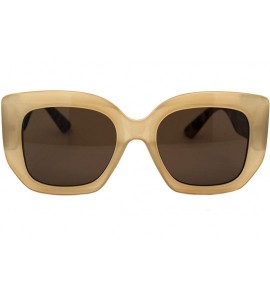 Square Womens Vintage Fashion Sunglasses Semi Thick Square Shades UV 400 - Beige Tortoise (Brown) - C5193XN68SO $22.32